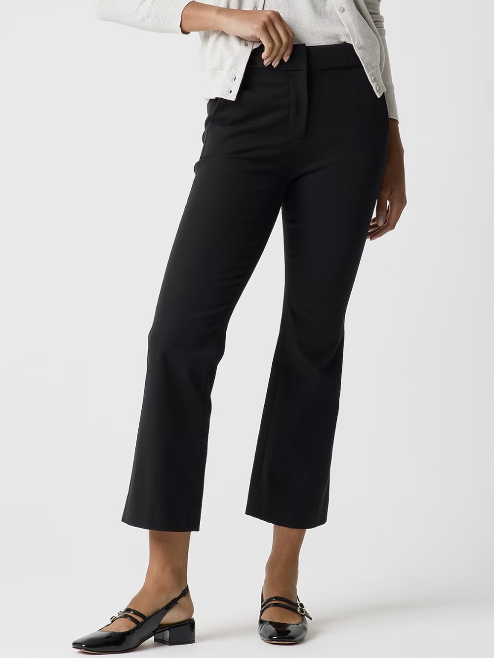 J. Crew Kelsey Pant Black NWT Cropped Stretch Trouser Slant Pocket